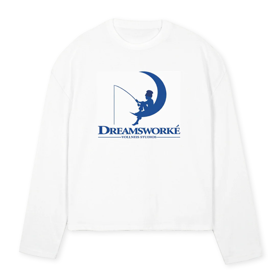 SHIRTDREAMSWORKE_LS White Oversized Boxy LS Tee.