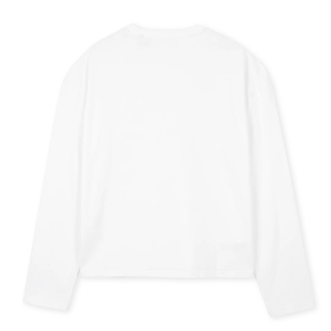 SHIRTDREAMSWORKE_LS White Oversized Boxy LS Tee. - Image 2