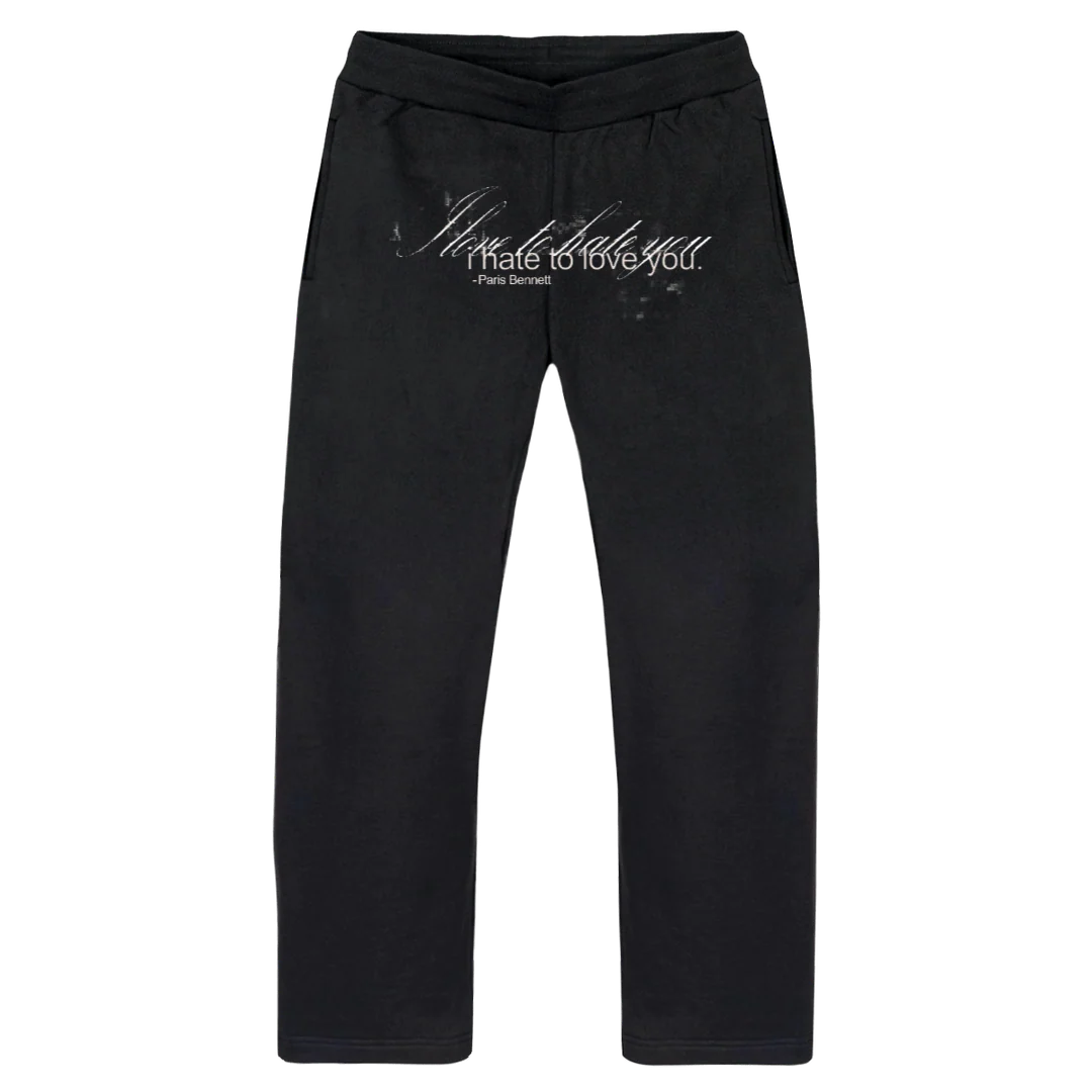 LVE HTE INV Vintage Black Straight-Leg Relaxed Sweatpants.