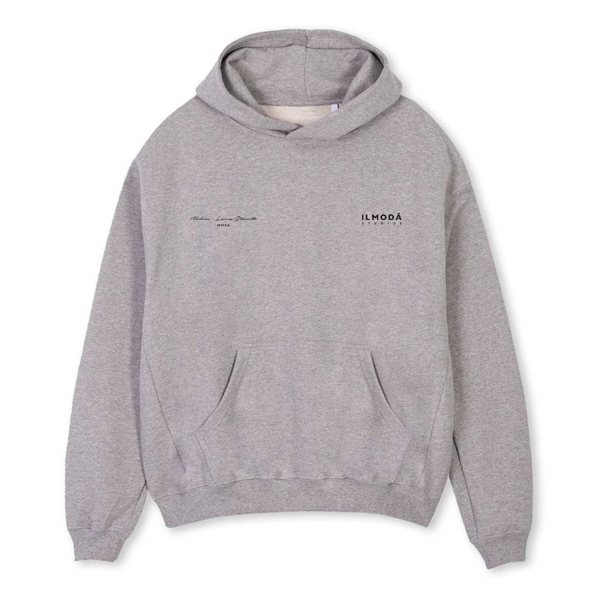 M H GREY Grey Marl Oversized Hoodie.