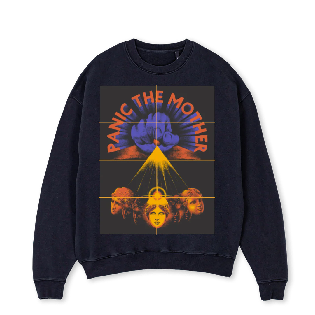 M Vintage Black Oversized Crewneck Sweater.