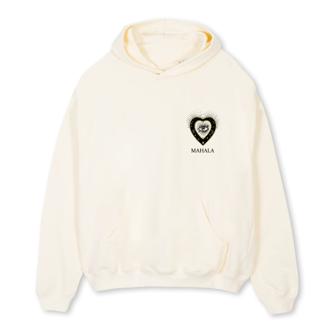 MAHALA Cream Oversized Hoodie.