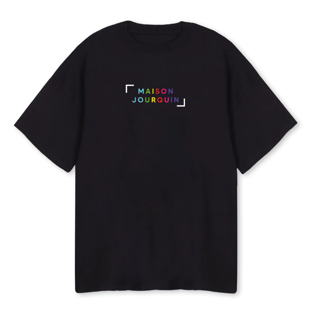 MAISON JOURQUIN EMBL Black Oversized Tee.