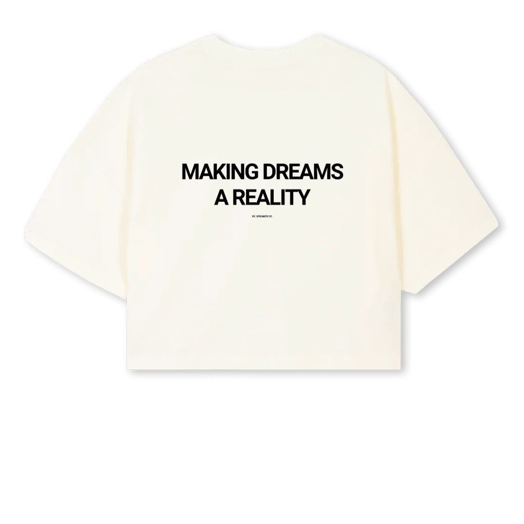 MAKINGDREAMSCROPOP Cream Cropped Oversized Tee. - Image 2