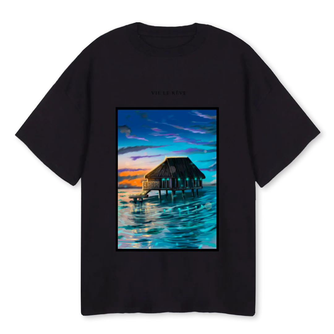 MALDIVESMETNAAMSHIRT Black Oversized Tee.