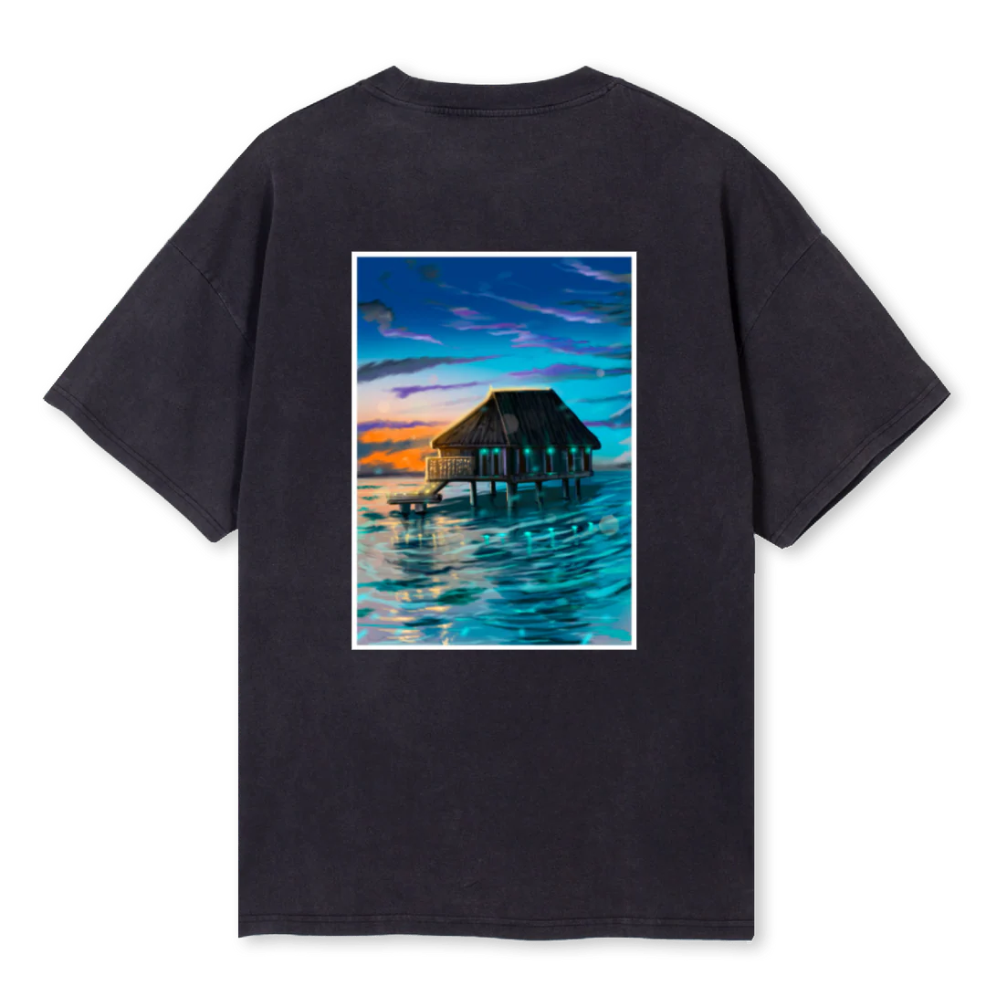 MALEDIVENSHIRT Vintage Black Oversized Tee. - Image 2