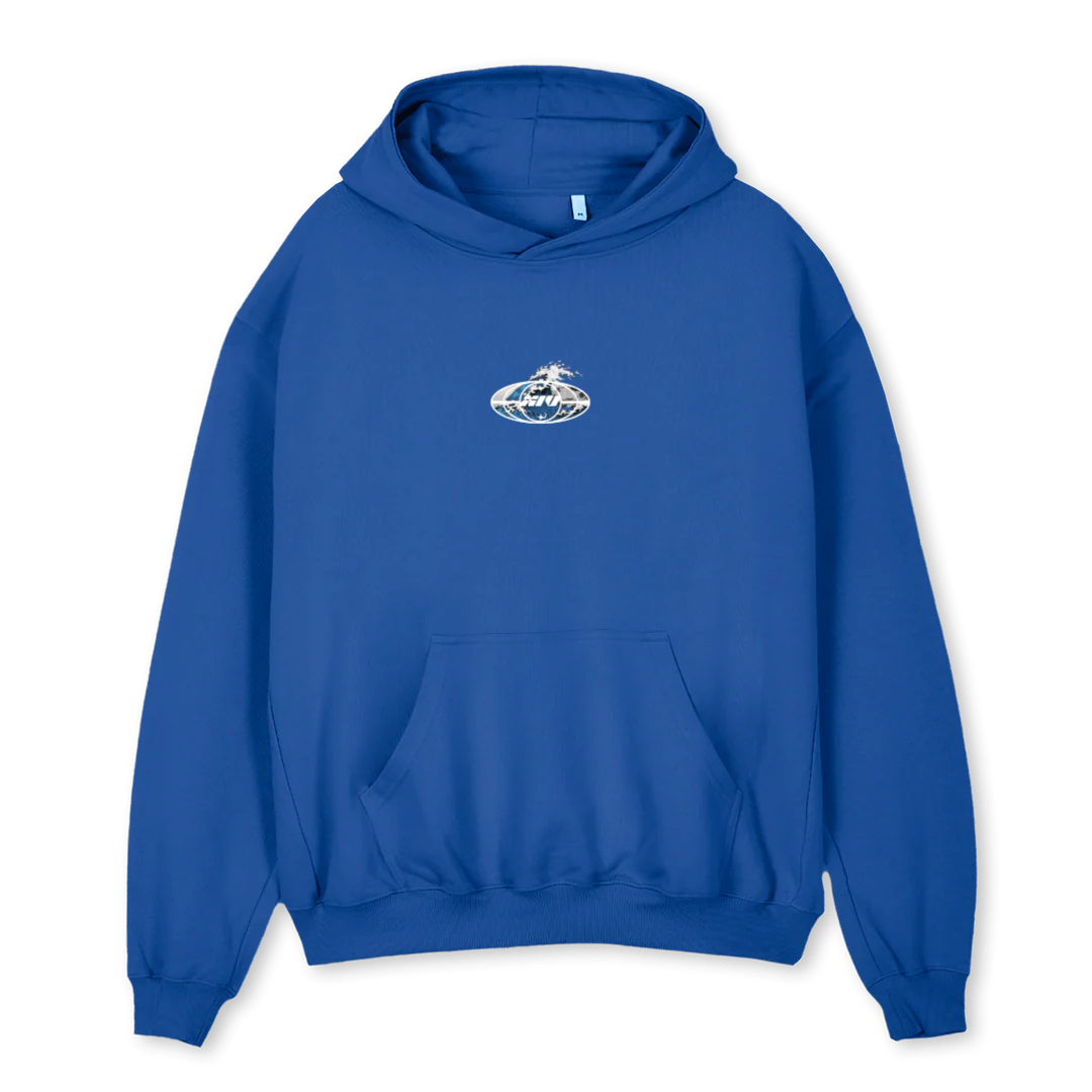 MANANNAN Cobalt Blue Oversized Hoodie.