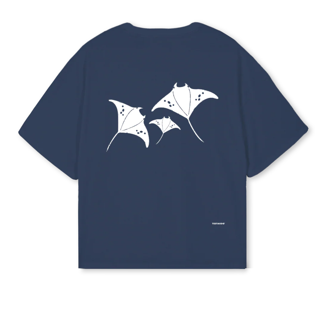 MANTA TESTARDO Navy Blue Oversized Boxy Tee. - Image 2