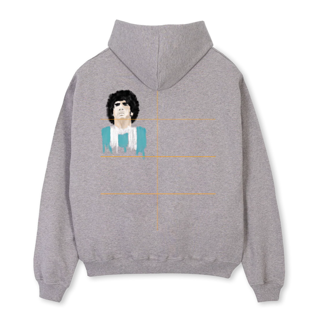 MARADONA  Grey Marl Oversized Hoodie. - Image 2