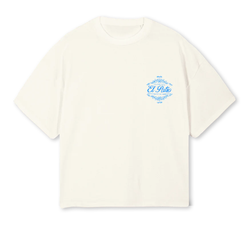 MARBELLASARDINAS Cream Oversized Boxy Tee.