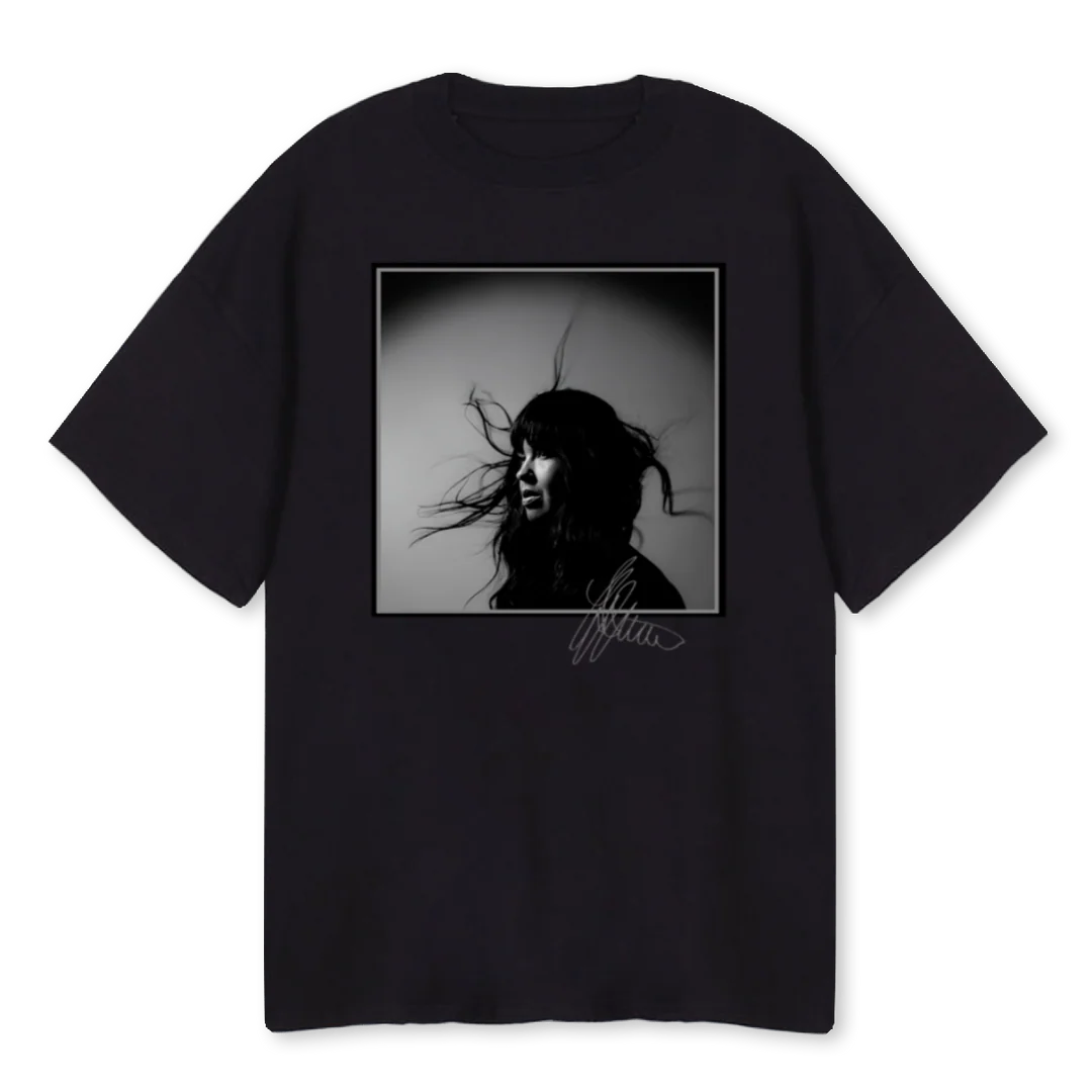 MARIAMENAFINAL Black Oversized Tee.