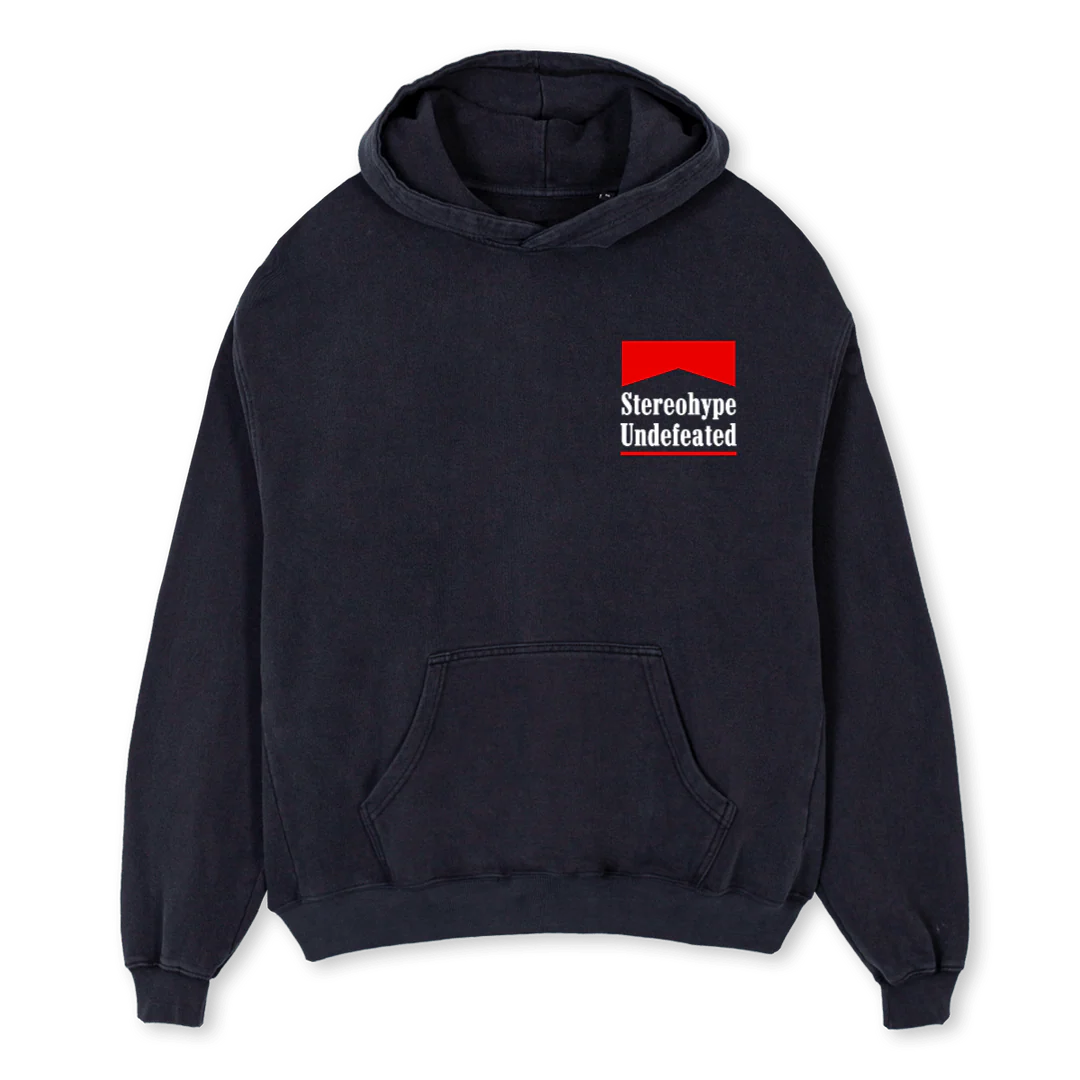 MARLVINTBLKHOODISAMP Vintage Black Oversized Hoodie.