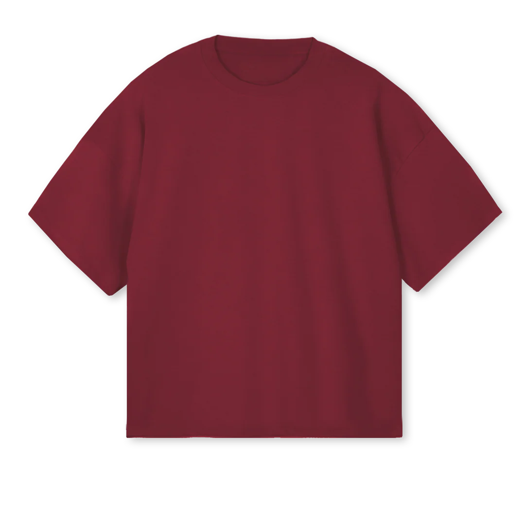 MARMELLATALAB  Burgundy Oversized Boxy Tee.