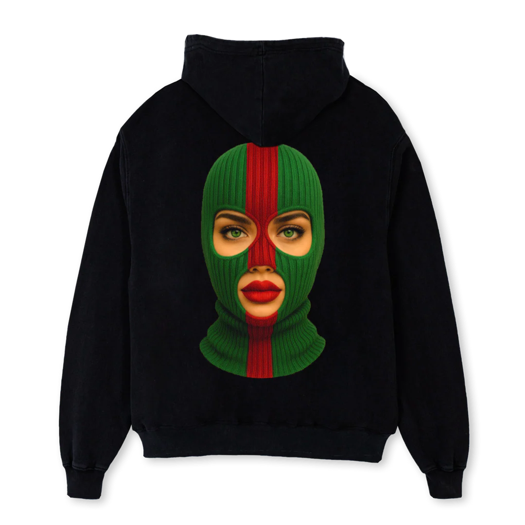 MASK Black Oversized Zipped Hoodie. - Image 2