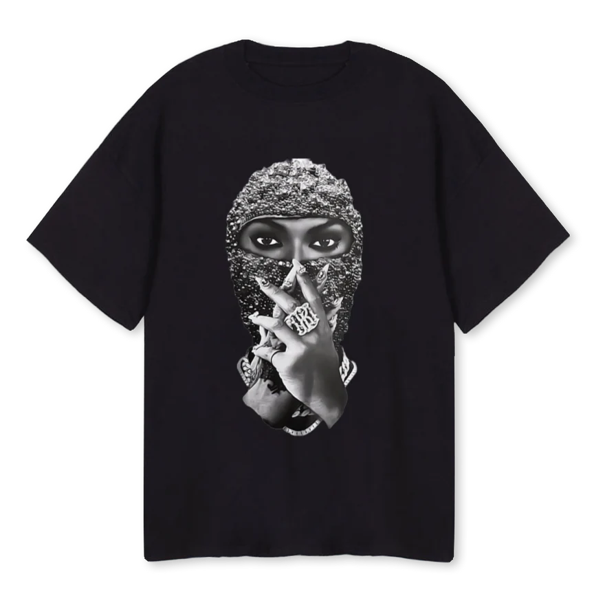 MASKEDNEW Black Oversized Tee.