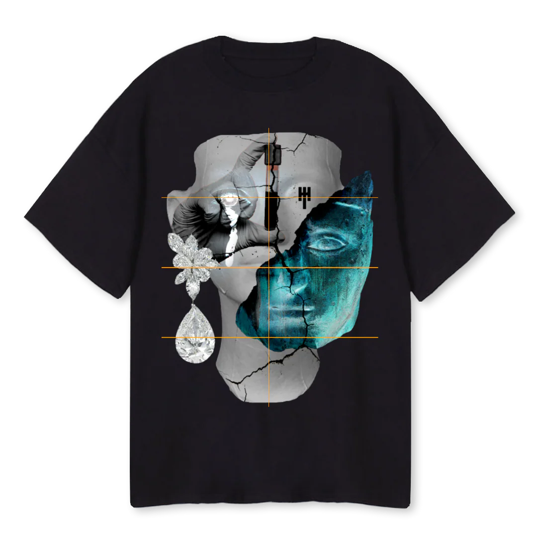 MASKEDPOISON Black Oversized Tee.