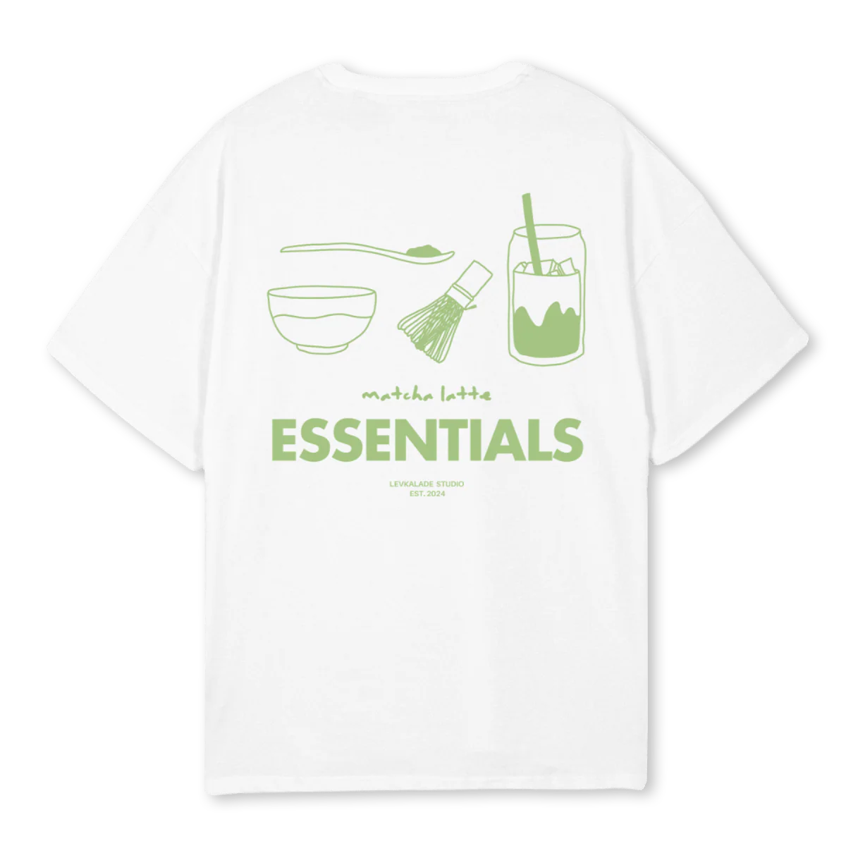 MATCHALATTE White Oversized Tee. - Image 2
