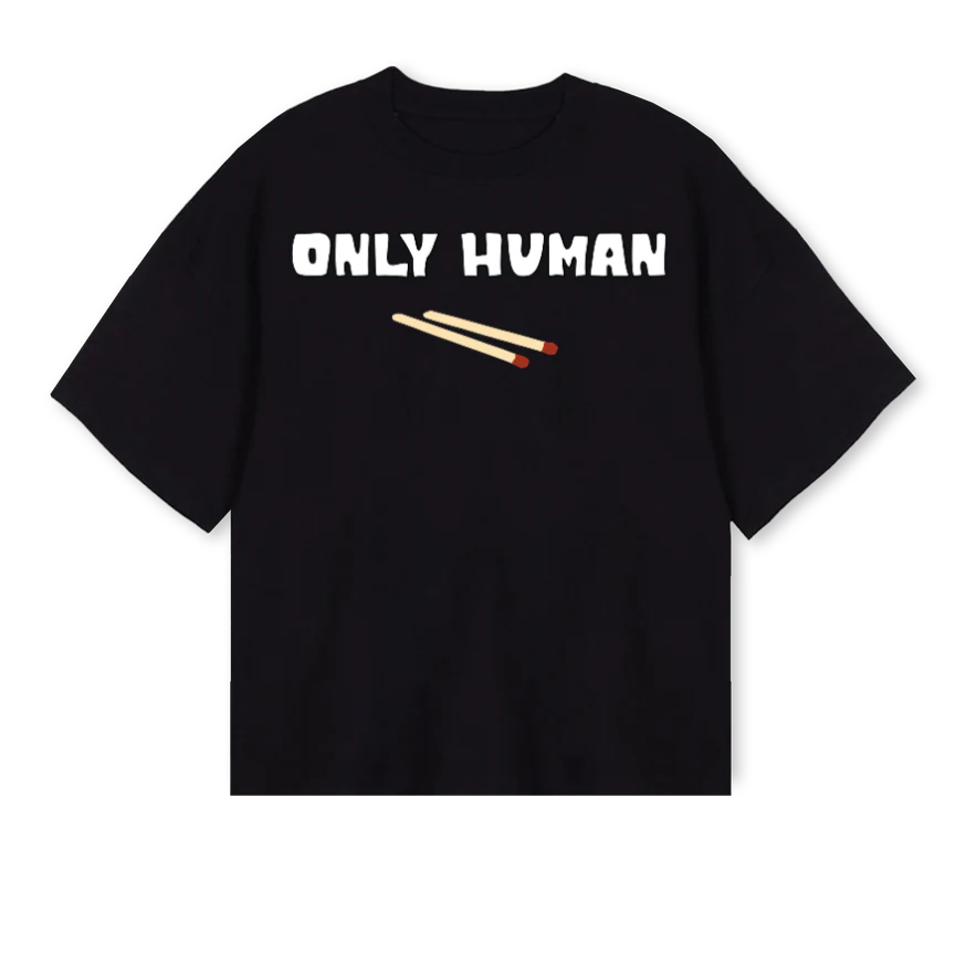 MATCHES Black Oversized Boxy Tee.