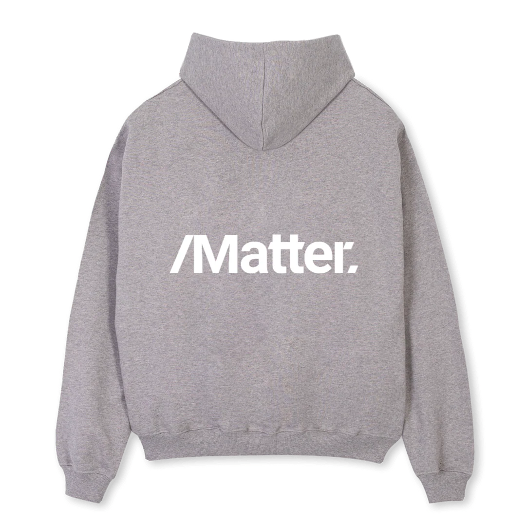 MATTER GYM HOODIE Grey Marl Oversized Hoodie. - Image 2