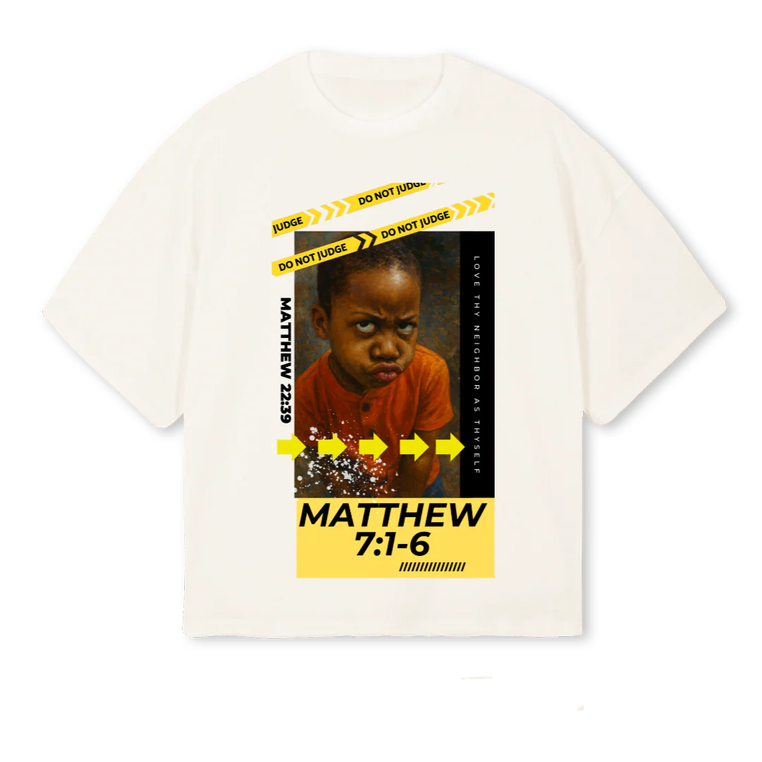 MATTHEW Vintage White Oversized Boxy Tee.