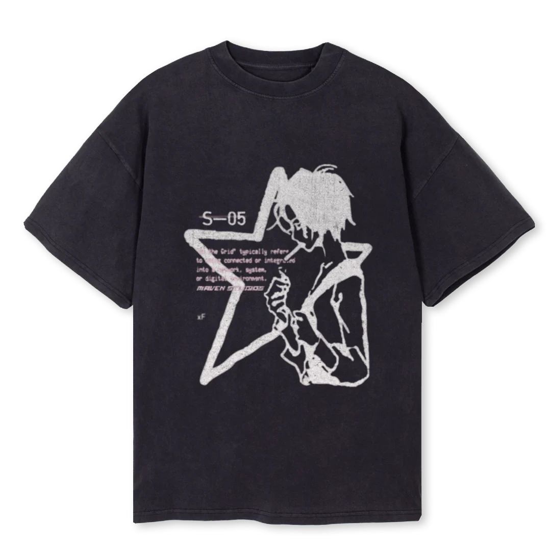 MAVENBLACKNANA Vintage Black Oversized Tee.