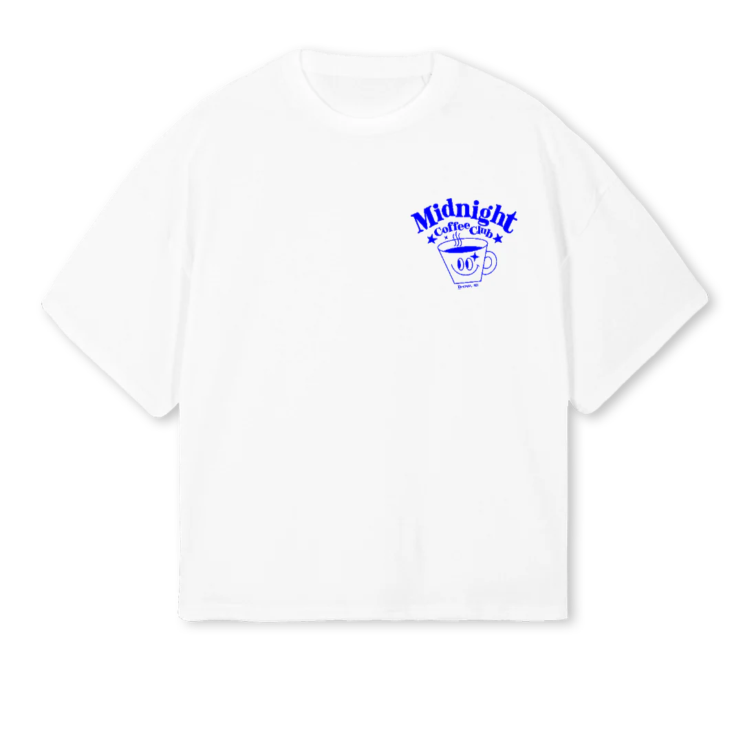 MCCCLUBWHITE White Oversized Boxy Tee.