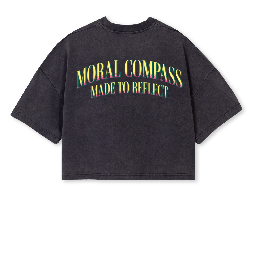 MCSAILCROP Vintage Black Cropped Oversized Tee. - Image 2