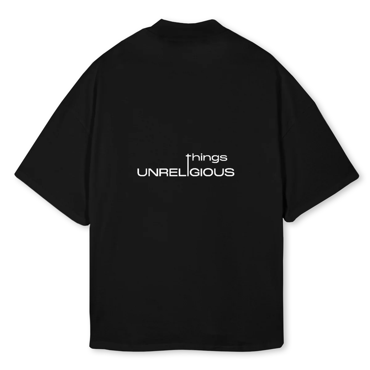 MELTED Black Oversized Mock Neck Tee. - Image 2
