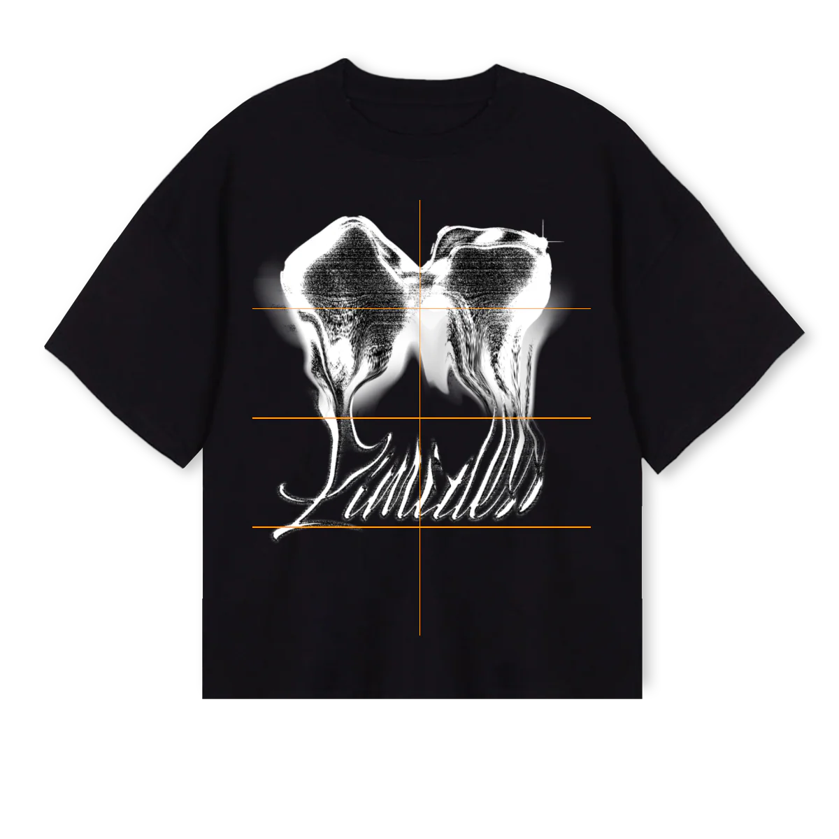 MELTINGTEE Black Oversized Boxy Tee.