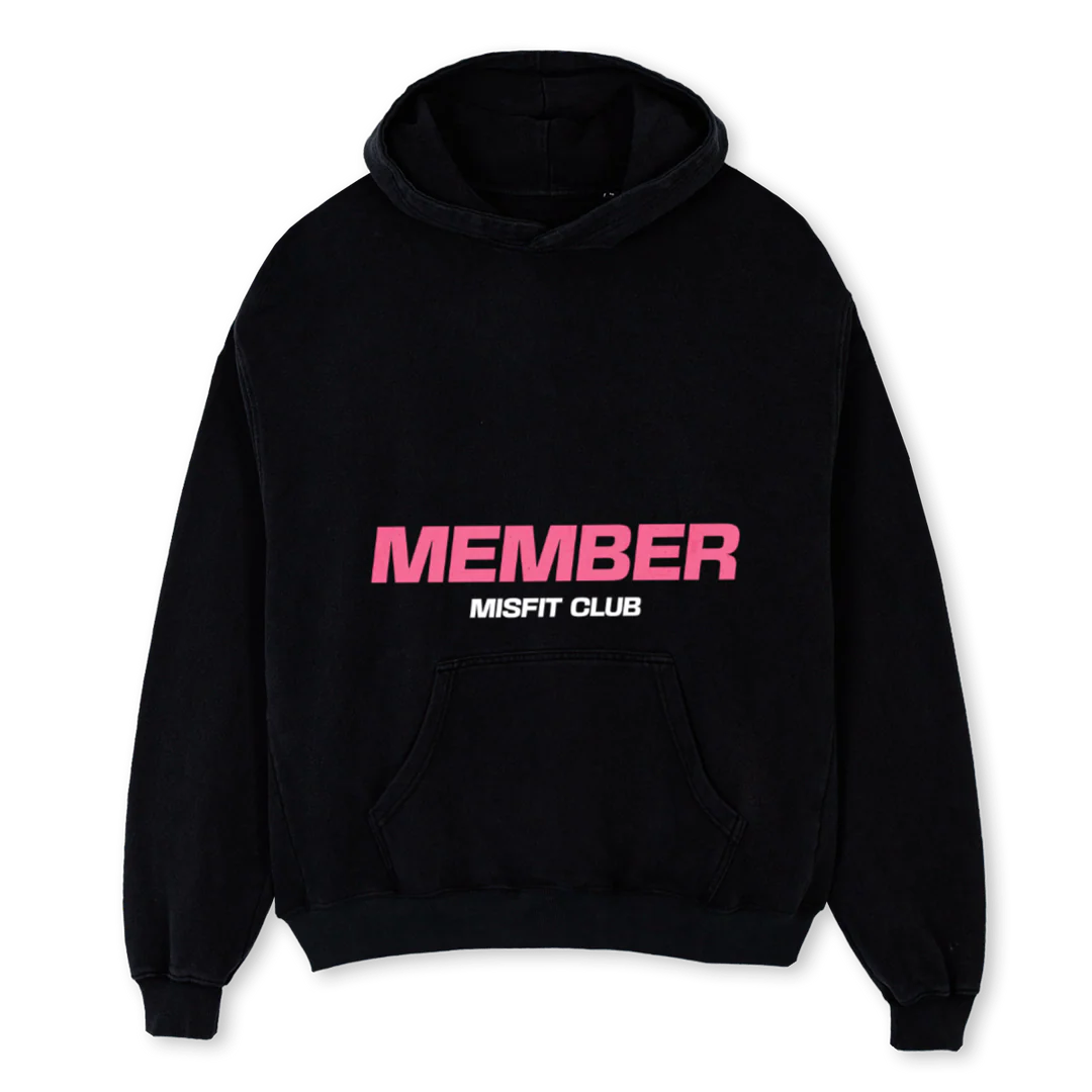 MEMBER Black Oversized Hoodie.