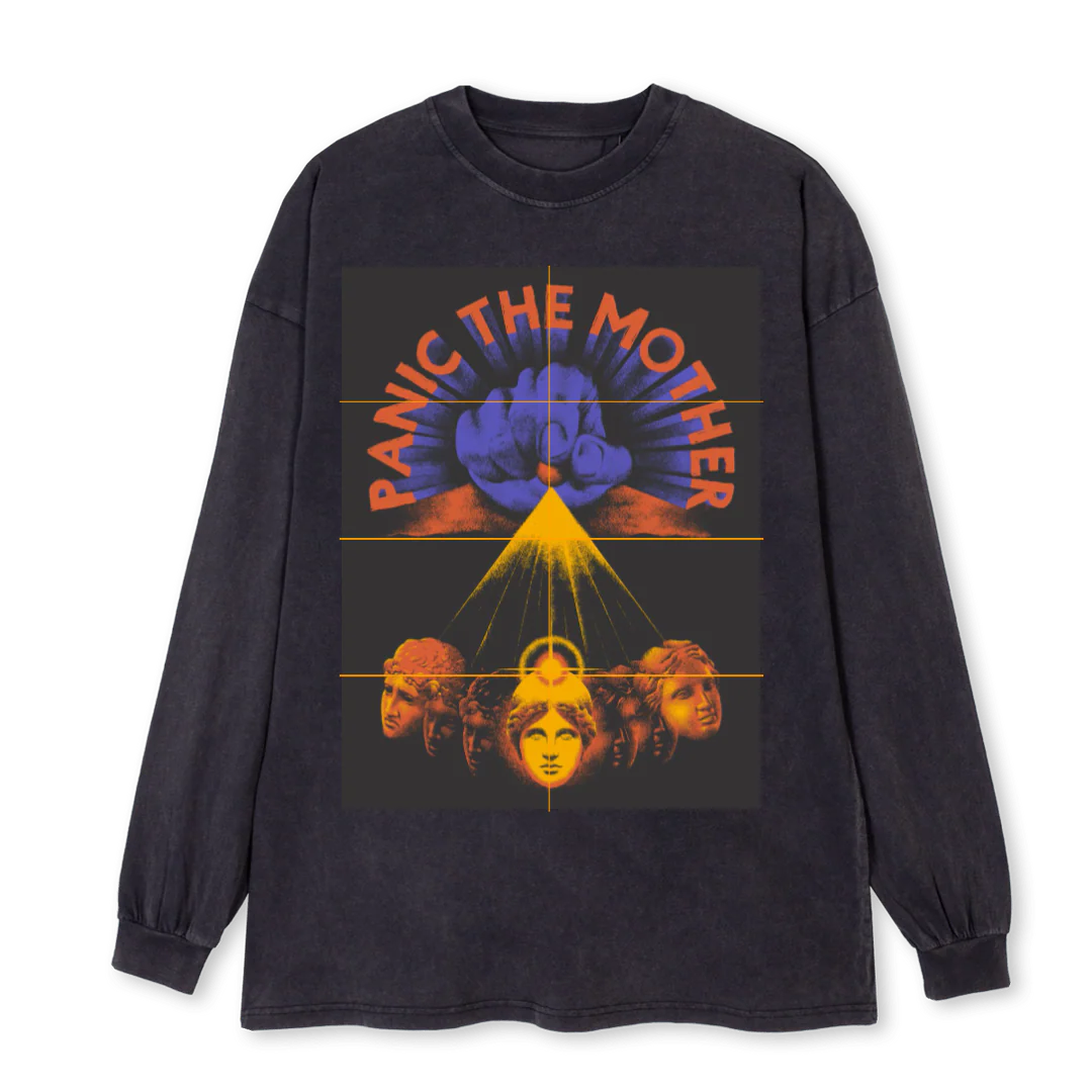 MENTALTEE Vintage Black Oversized LS Tee.
