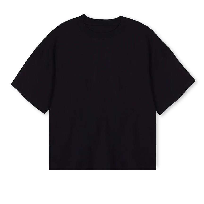 MENUTEE Black Oversized Boxy Tee.