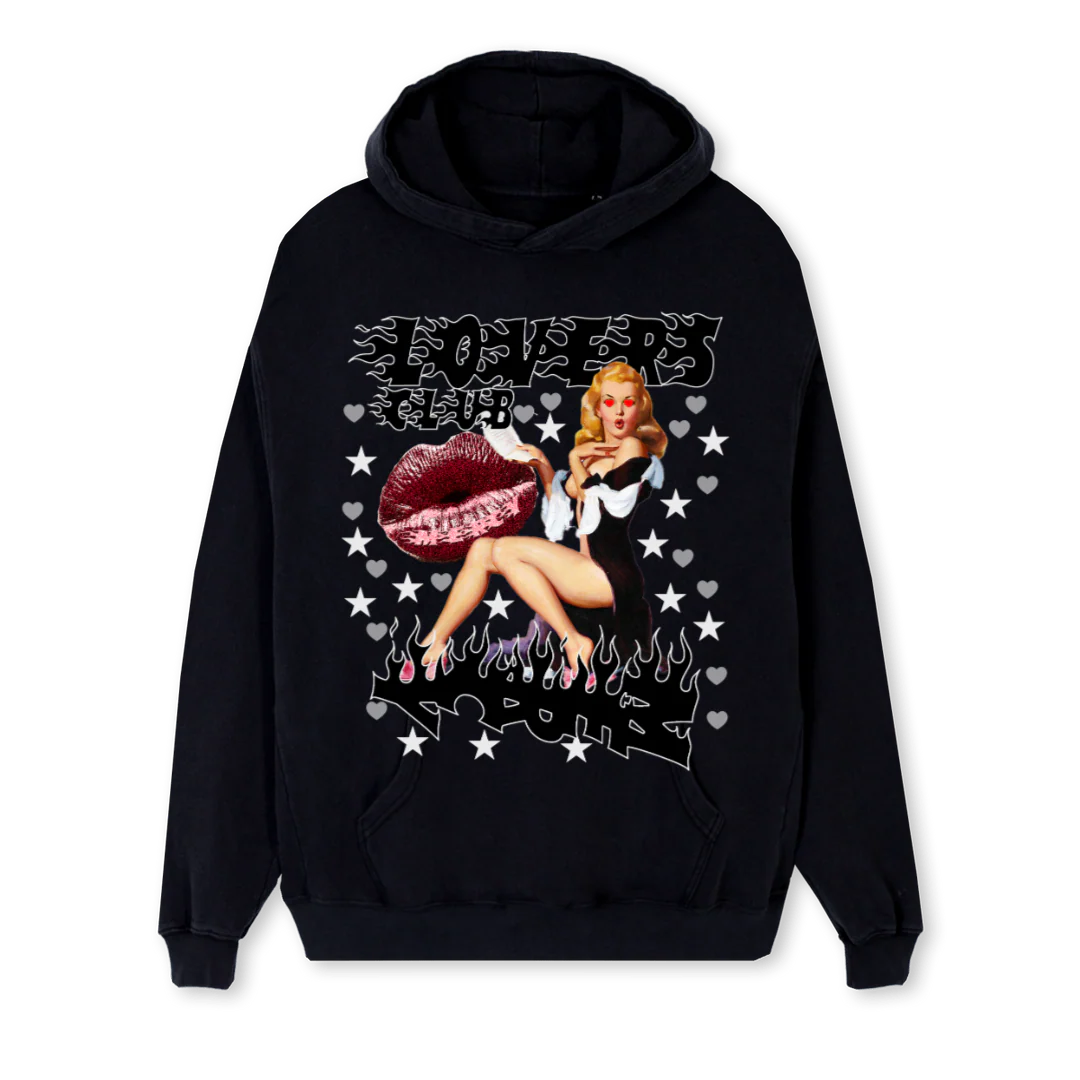 MERCYLCHOOD Black Regular Hoodie.
