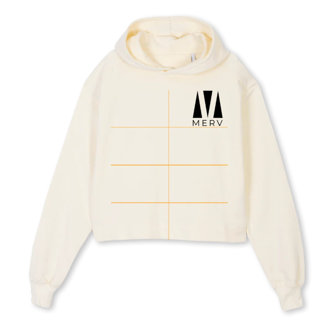 MERV CH Cream Cropped Hoodie.