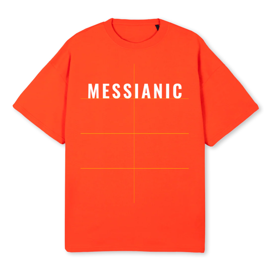 MESSIANIC WORK TEE Hot Orange Oversized Tee.