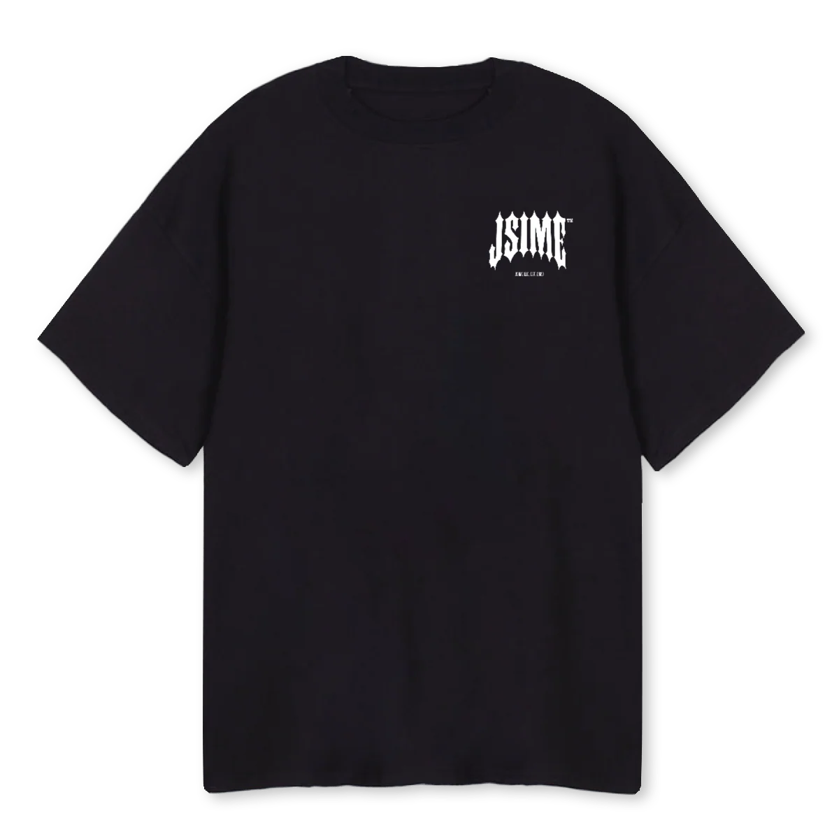 METAL POCKET BLK Black Oversized Tee.