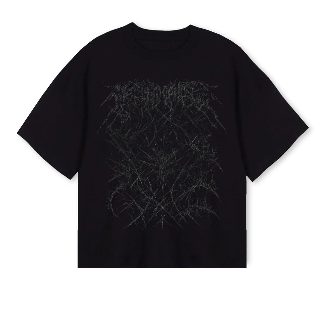 METAMORPHOSISMETAL Black Oversized Boxy Tee.