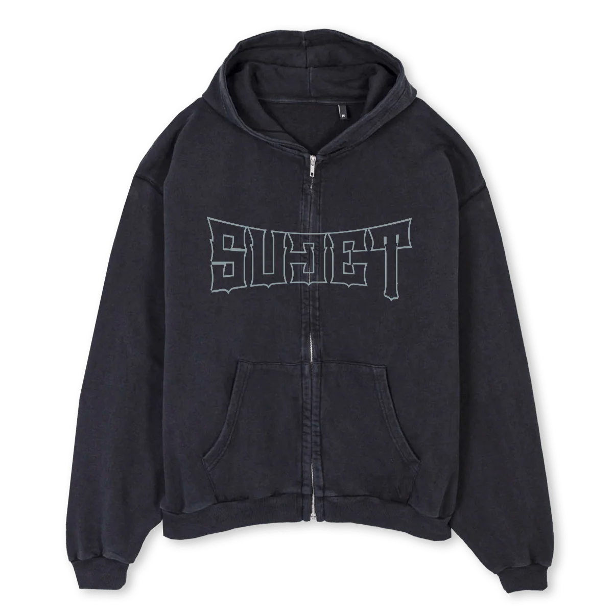 MHAP Vintage Black Oversized Zipped Hoodie.