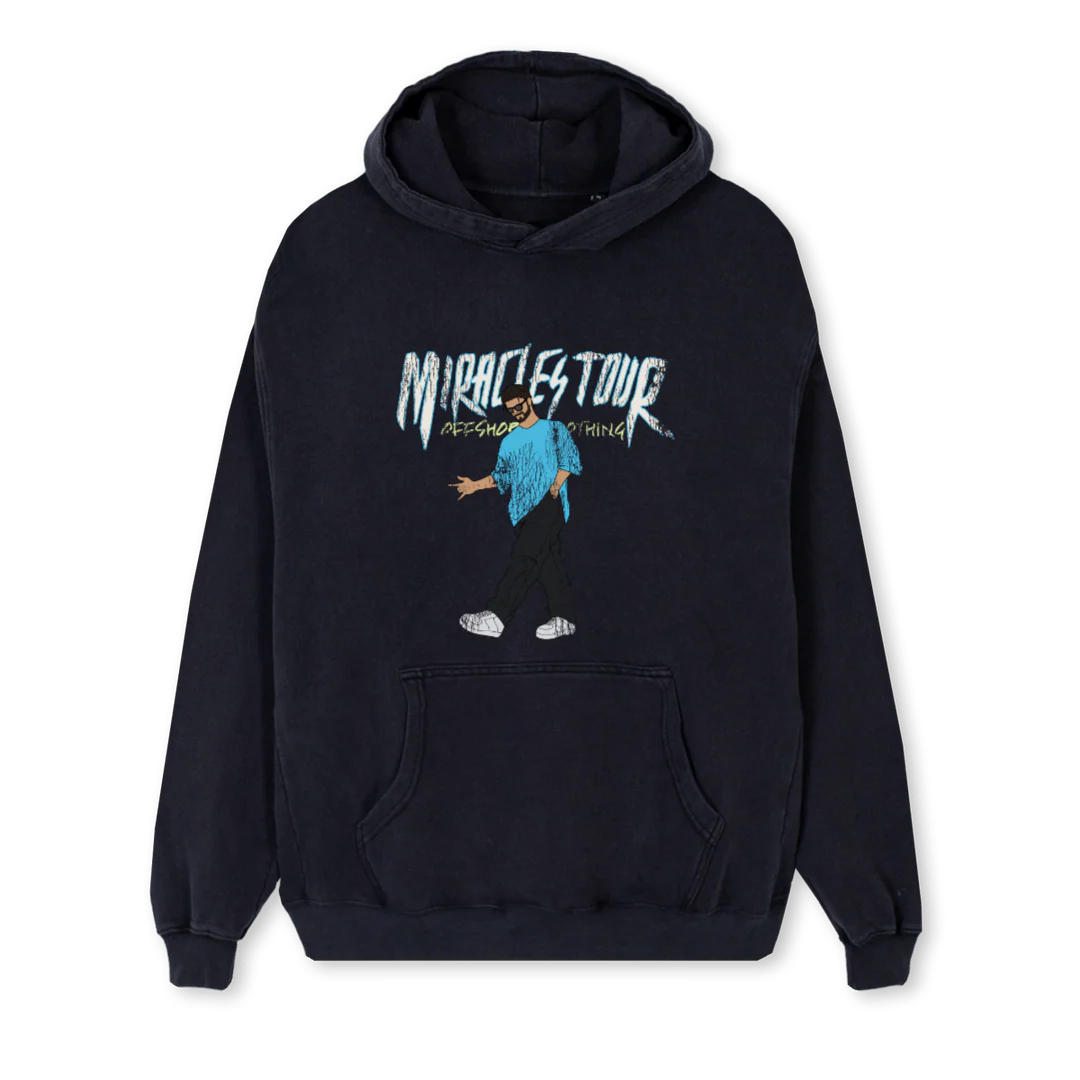 MI  Vintage Black Regular Hoodie.