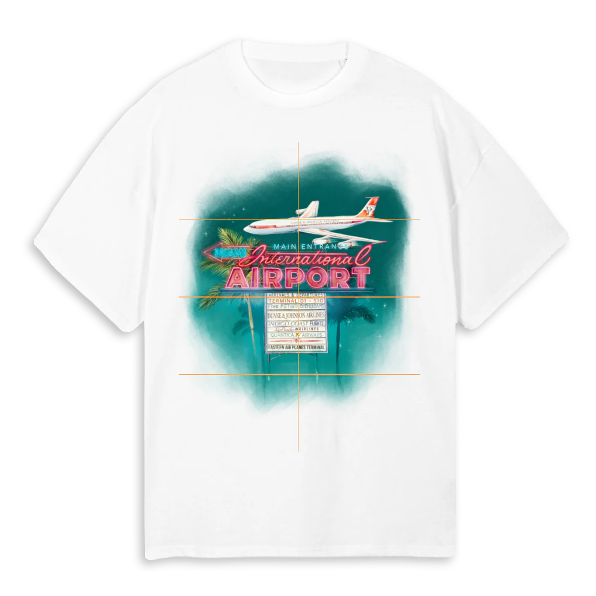 MIA AIRPORT White Oversized Tee.