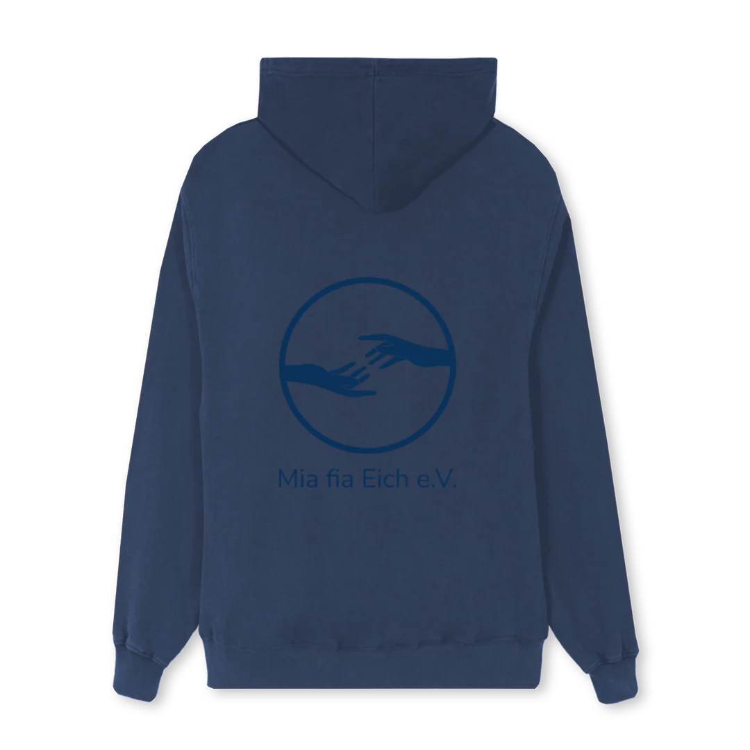 MIAHOODIEBLUEWHITE Navy Blue Regular Zipped Hoodie. - Image 2