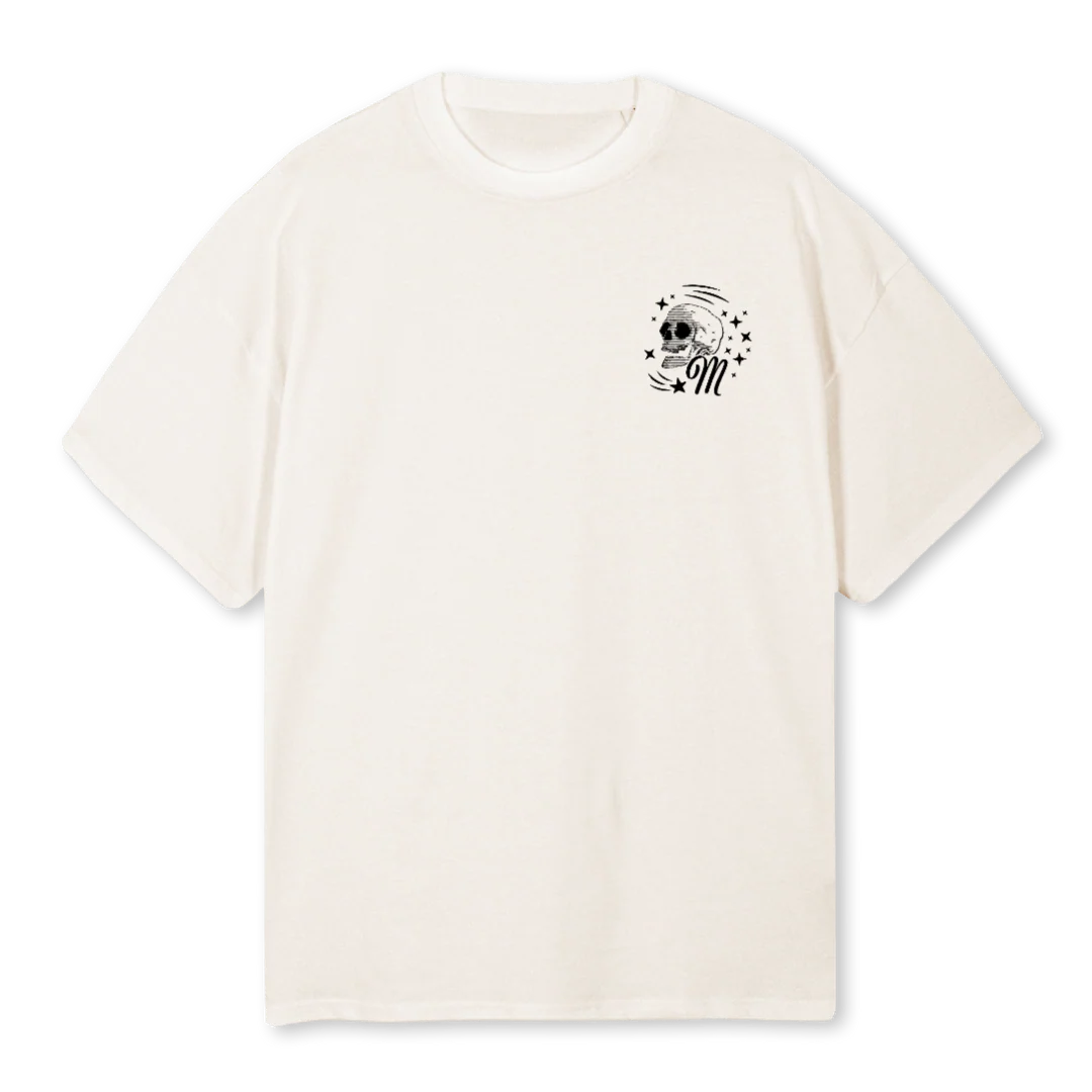 MIDNIGHTSKELETONTEE Vintage White Oversized Tee.