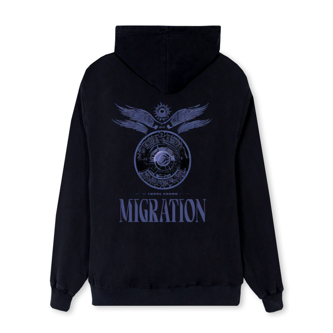 MIGRATIONSETTER Black Regular Hoodie. - Image 2