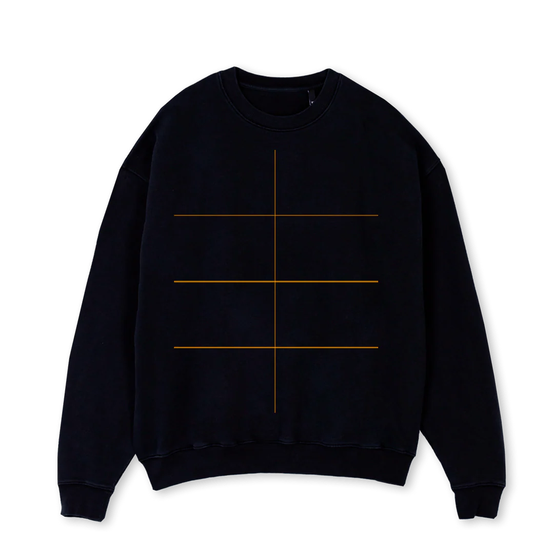 MINDSETBETTERBLACK Black Oversized Crewneck Sweater.
