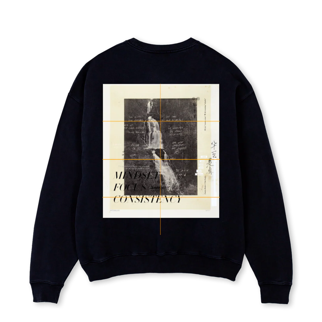 MINDSETBETTERBLACK Black Oversized Crewneck Sweater. - Image 2
