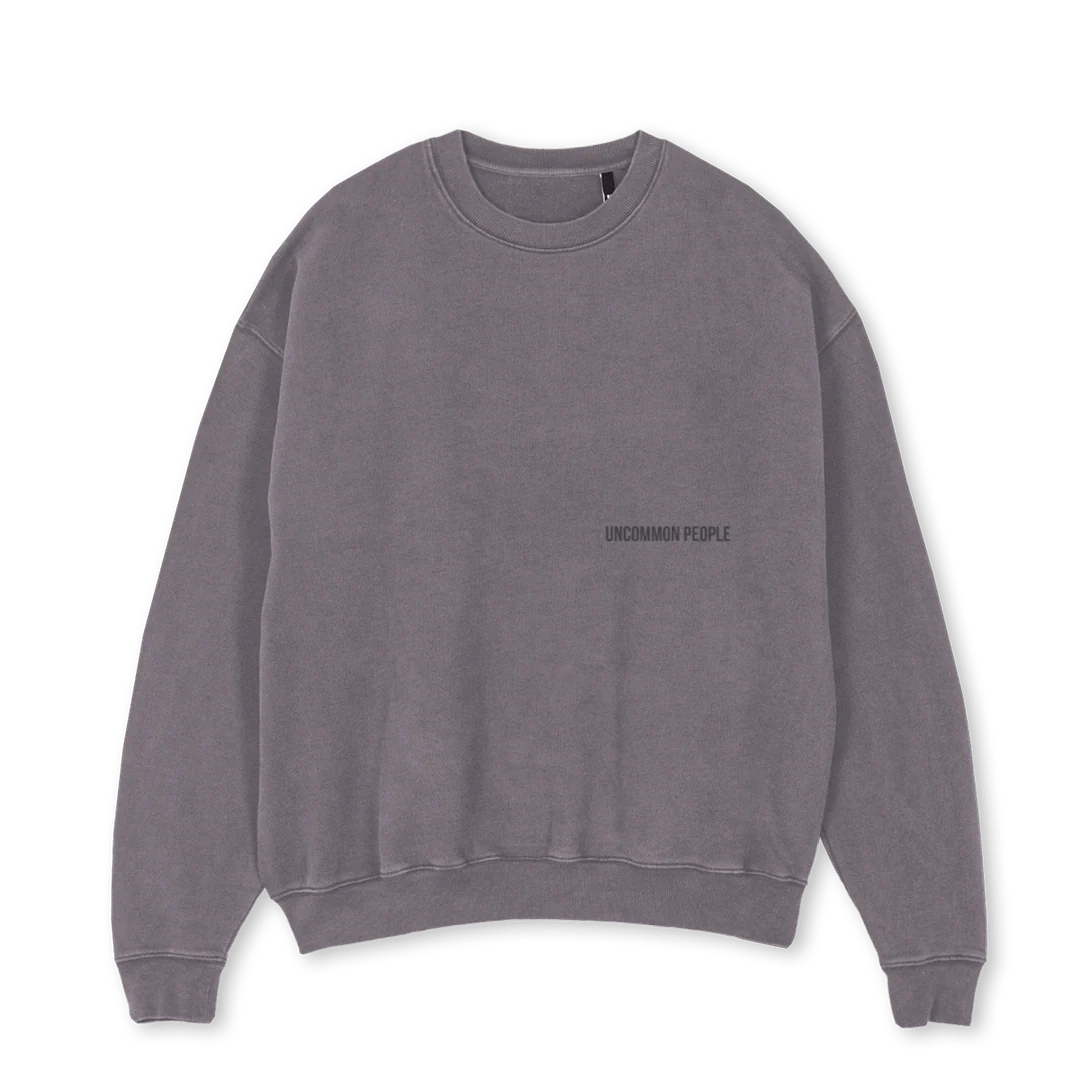 MINIMALIST  Pigment Grey Oversized Crewneck Sweater.