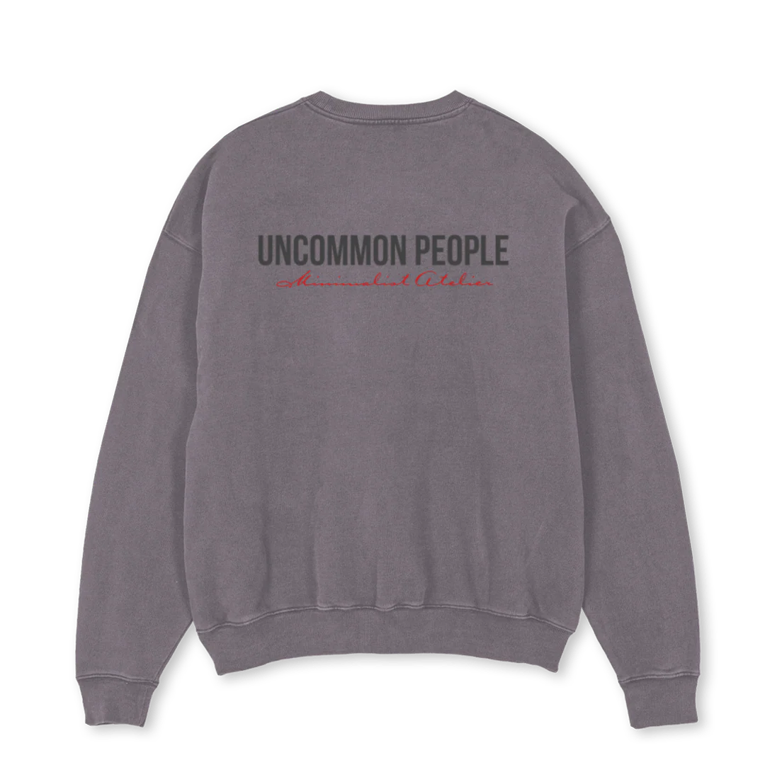 MINIMALIST  Pigment Grey Oversized Crewneck Sweater. - Image 2
