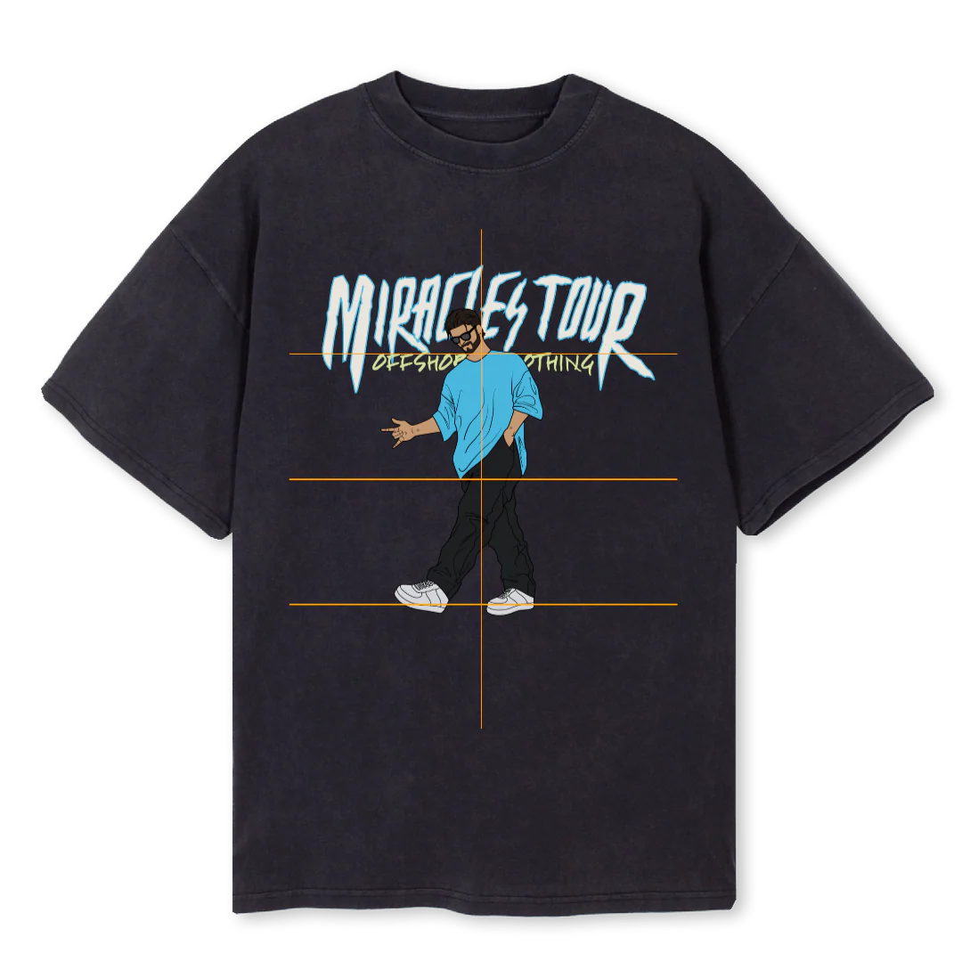 MIRACLES TOUR Vintage Black Oversized Tee.