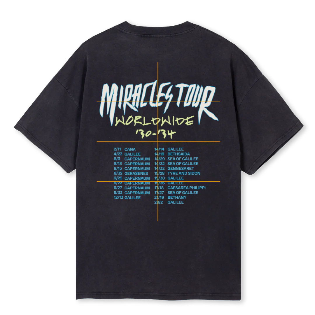 MIRACLES TOUR Vintage Black Oversized Tee. - Image 2