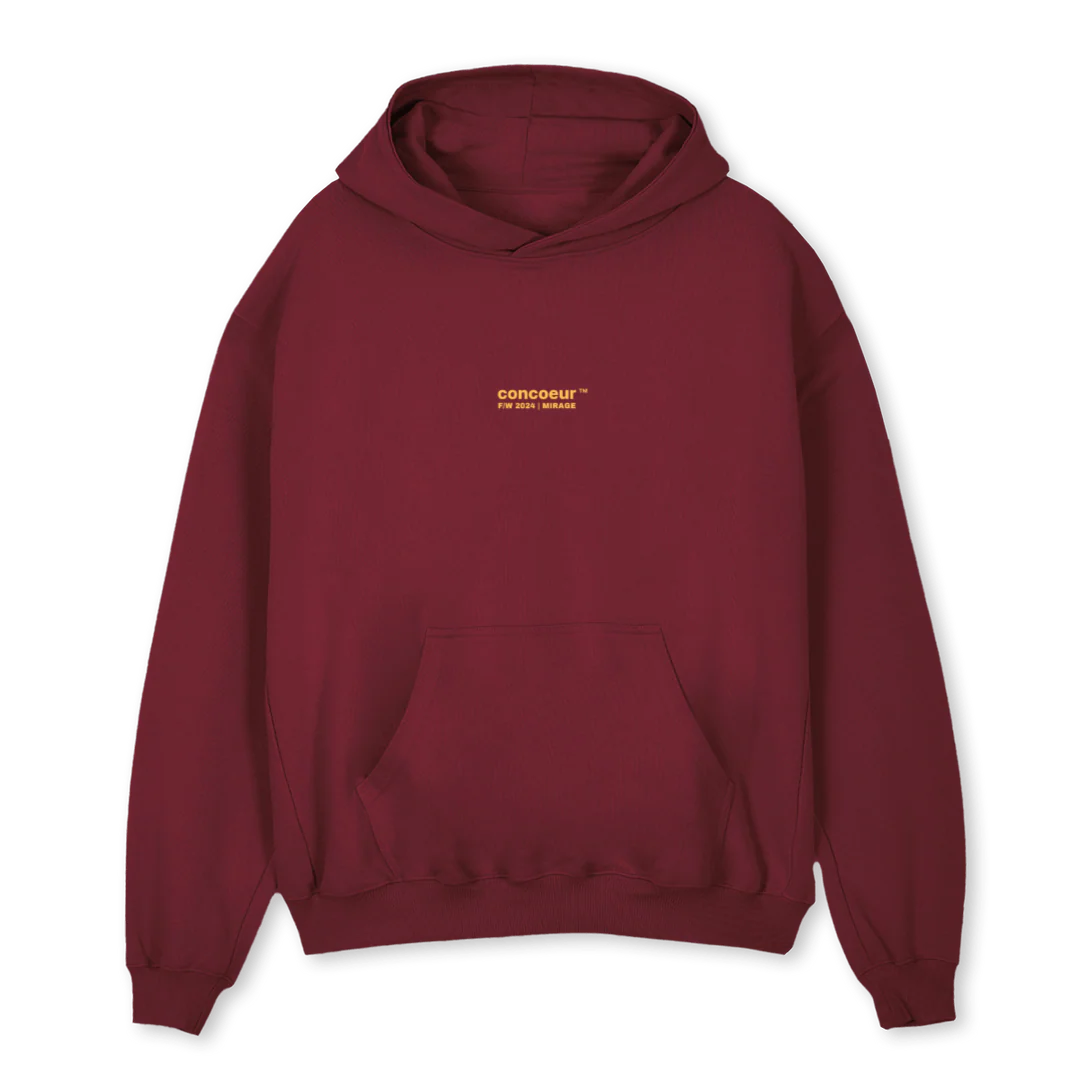MIRAGEHOODIEBURGUND Burgundy Oversized Hoodie.